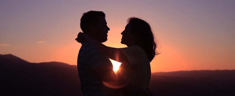 Loving couple embracing representing healthy relationship standards